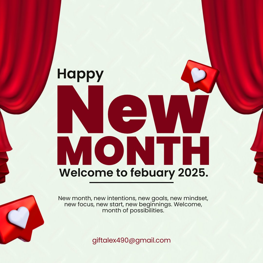 Hello, February! 🚀💫 A new month for fresh starts, bold moves, and unstoppable success! 🌟 May your days be filled with joy, your goals turn into wins, and your dreams take flight! Let’s make this month legendary! 🔥✨ #HappyNewMonth #NewMonthNewBlessings #FebruaryMagic #LevelUp