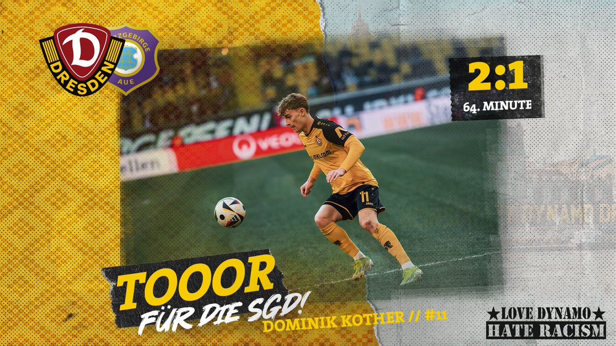⏰64' JAAAAAAAAAA! Wichtiger könnte ein erster Treffer in Schwarz-Gelb kaum sein! Die erneute Führung!! #SGDFCE 2:1 #sgd1953