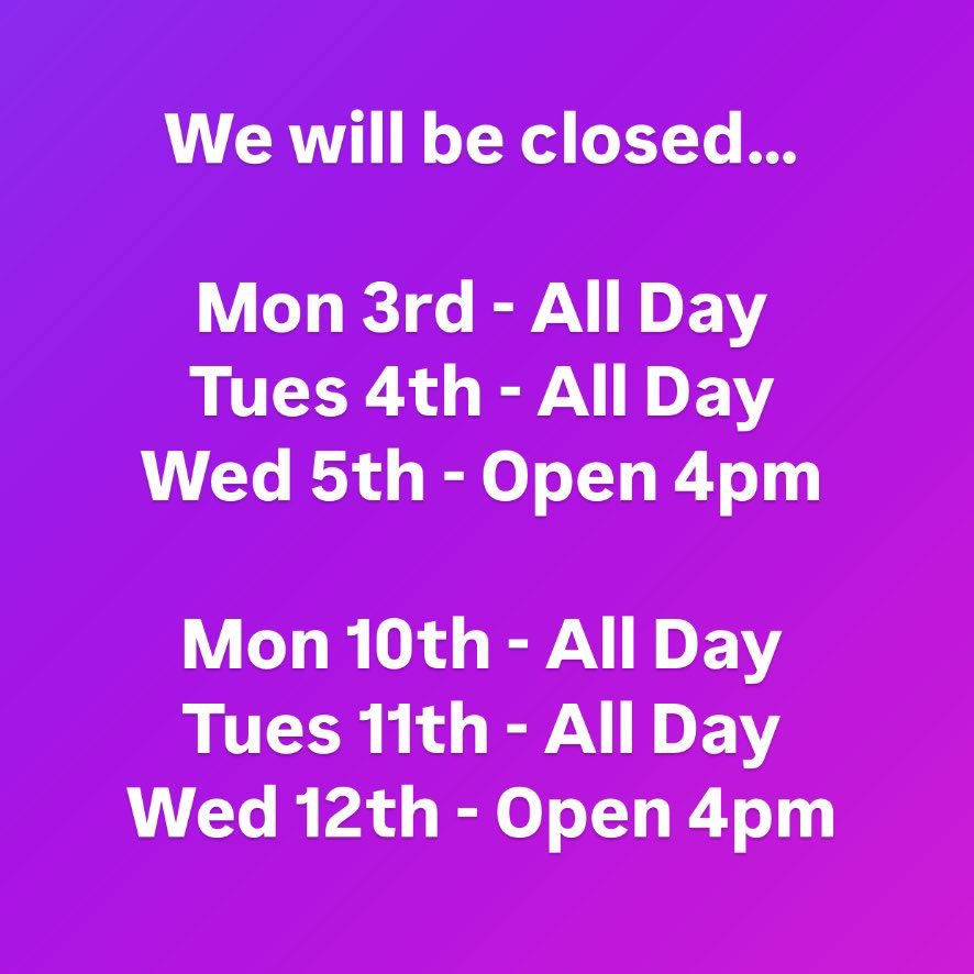 Free Trade Inn (@thefreetradeinn) on Twitter photo REMINDER!!!
We are closed the next two Mondays and Tuesdays for maintenance work in the pub.
We will reopen on Wednesday at 4pm in time for @fireanddoughuk Pizza service and pre match pints!
Thanks for understanding 🙏 REMINDER!!!
We are closed the next two Mondays and Tuesdays for maintenance work in the pub.
We will reopen on Wednesday at 4pm in time for @fireanddoughuk Pizza service and pre match pints!
Thanks for understanding 🙏