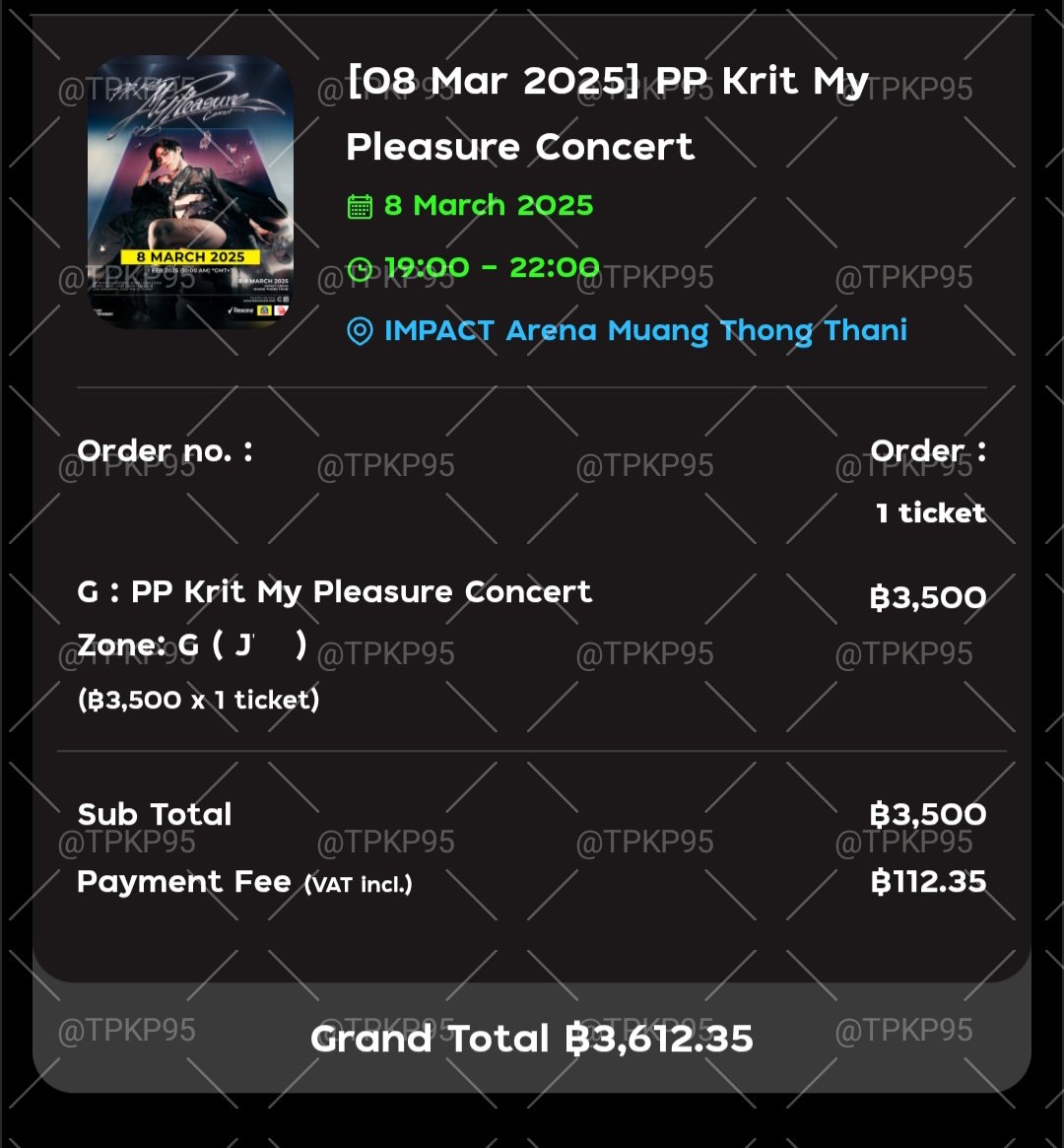 TPKP95's tweet photo. กดบัตรงาน #PPKritMyPleasureConcert
 3500 2 ใบ💕
จริงๆ กดได้เยอะมากแต่ลคไม่ได้รับ ขออภัยที่กดบัตรหมื่นไม่ได้เลย🥹
#เพื่อนฉันต้องได้ไปคอน https://t.co/bdrQ3xk5Uj