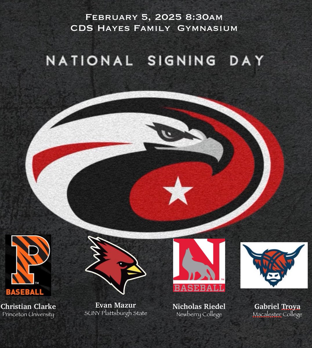 Join us Wednesday 2/5 as we celebrate our student athletes signing to play at the next level! Come cheer on these hardworking athletes as they take the next step in their journey.  #SigningDay #NoGimmiesEverythingEarned