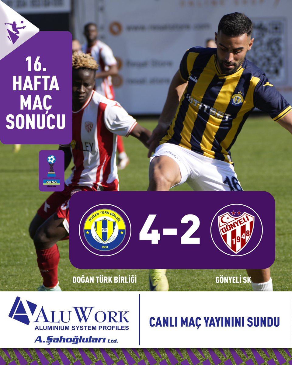 Alu Work’un sunduğu İzleyicilerine heyecan veren Doğan Türk Birliği - Gönyeli maçı sona erdi🎉
@sahoglularigroup katkılarıyla 
#Miraclesportv #aksasüperlig #kktcfutbol #futbol #maç