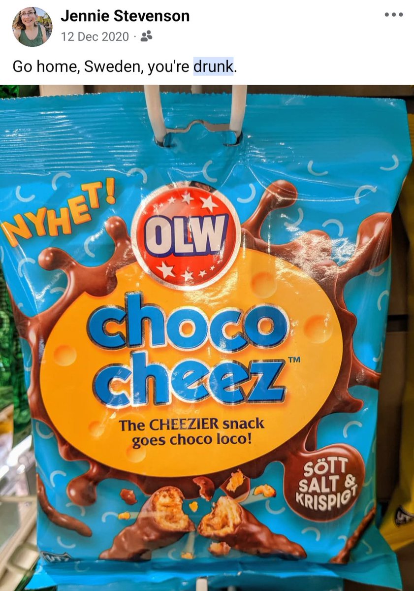 JennieStevenson's tweet photo. .@HenryPaker @beansaladpod Just enjoyed an extra helping of lukewarm beans and I'm sure I'm not the first person to let you know that Choco Cheez does actually exist and is, predictably, disgusting. Keep up the good work etc. https://t.co/urBAptk3kT