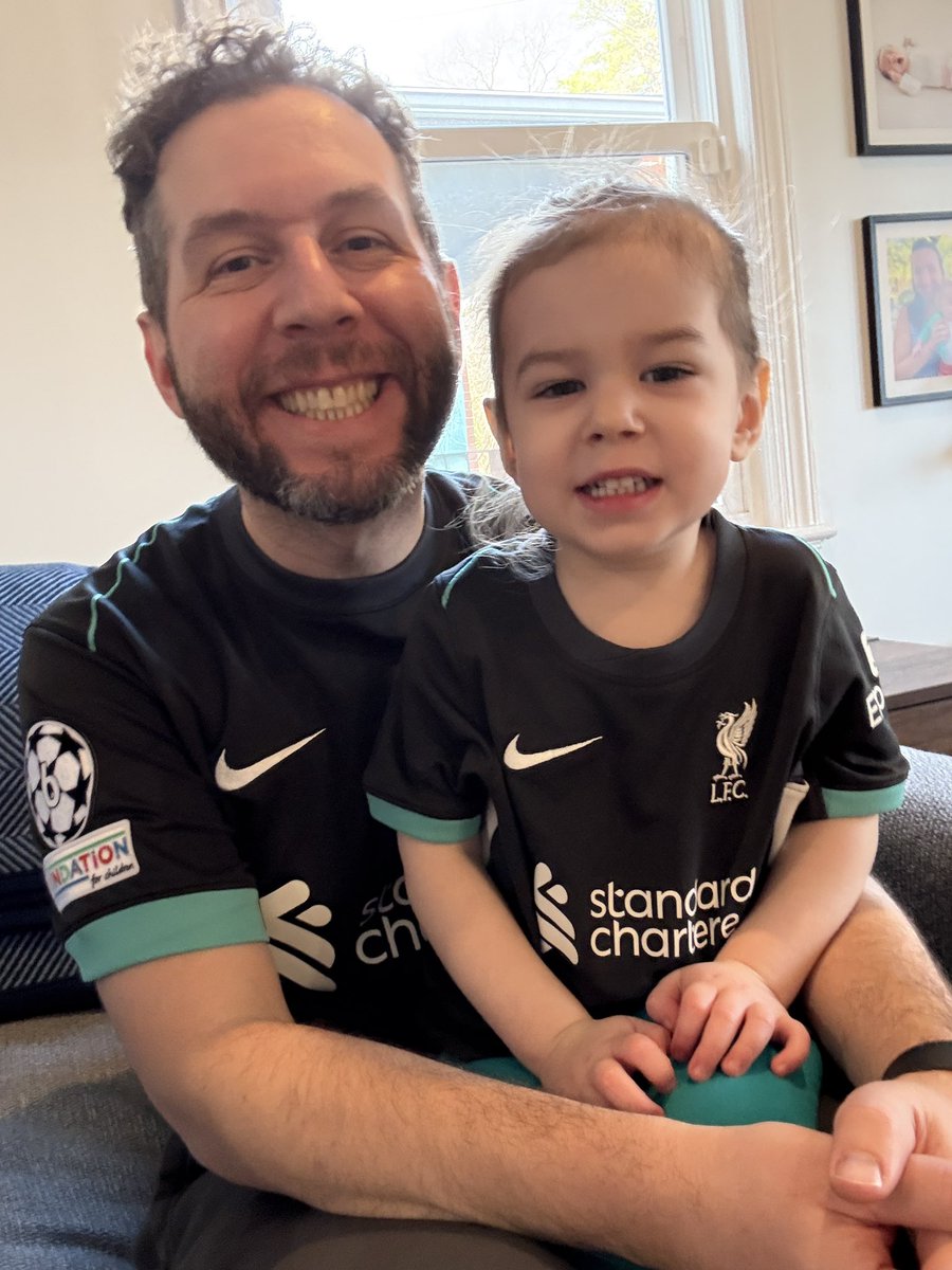 Celebrating a third birthday with matching kits! Go LFC!! #myplmorning