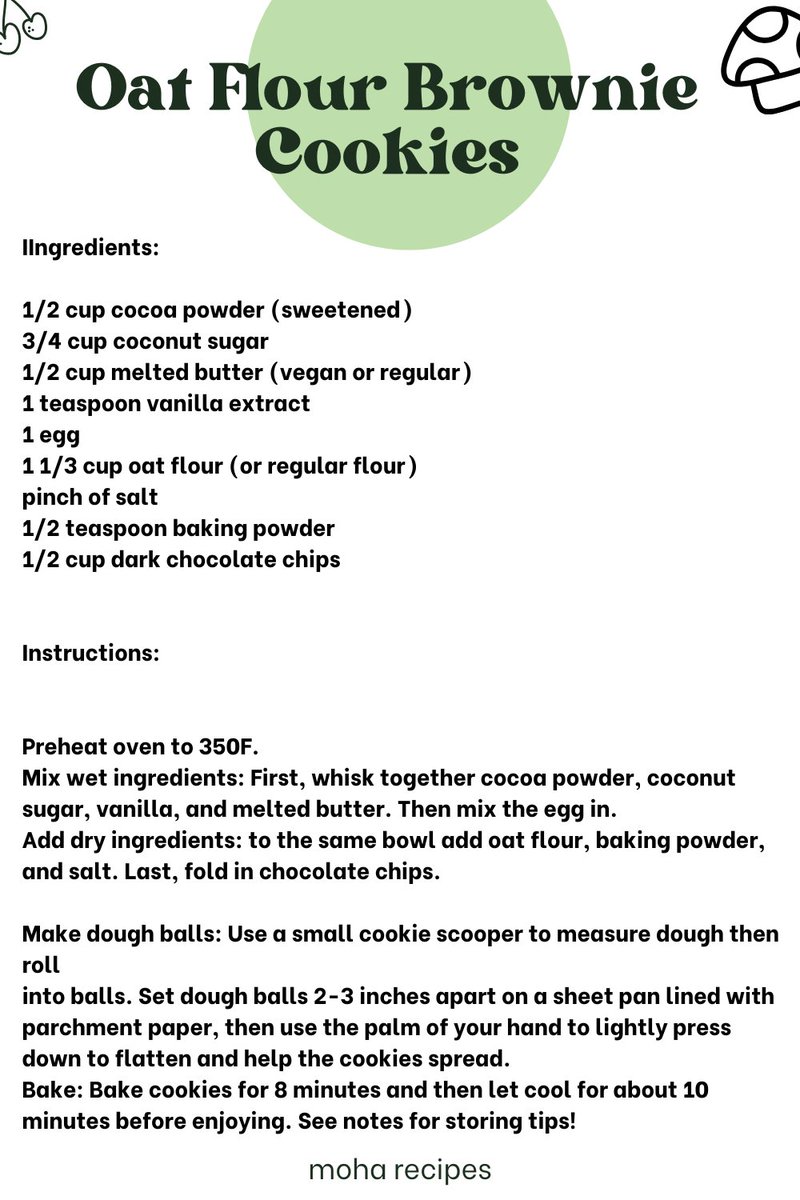 Oat Flour Brownie Cookies 🍪😋
#brownie #cookies #Oat #breakfast