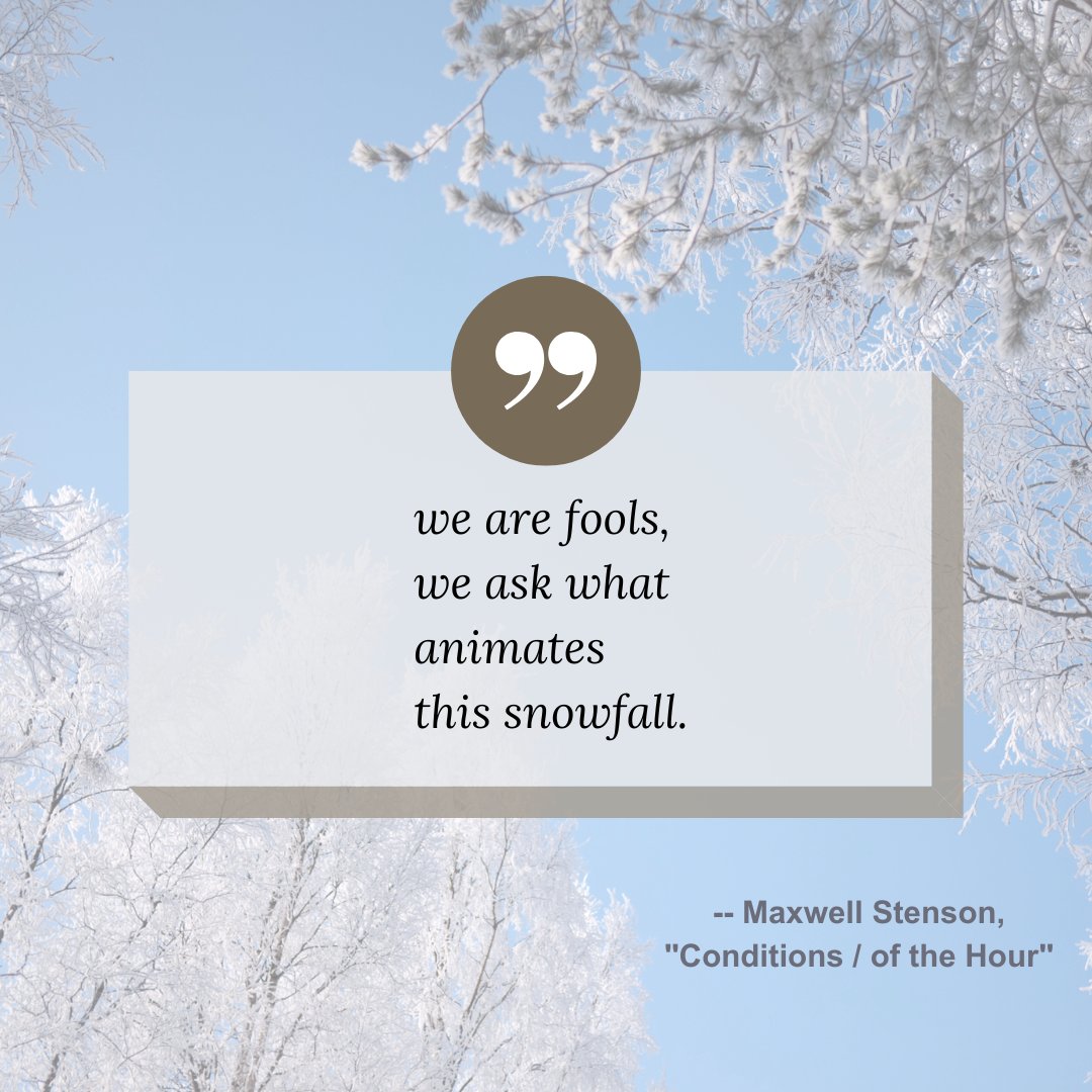 BlackForkReview's tweet image. Take a moment to appreciate these beautiful lines of poetry! "Conditions / of the Hour" by Maxwell Stenson is featured in our newest issue. To read the full poem, check out Issue 11 on our website.
#theblackforkreview #conditionsofthehour #maxwellstenson #issue11 #poetry