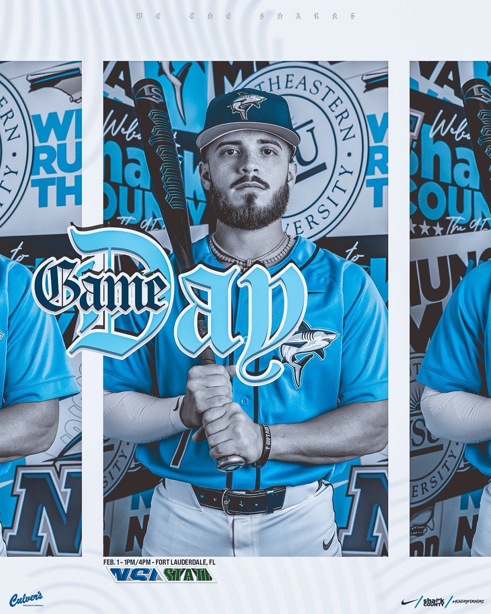 let's play ✌️

🆚 Delta State
📍 NSU Baseball Complex
⏰ 1:00 &amp; 4:00 PM
🎟️ nsusharks.com/sports/2023/1/…
🖥️ sunshinestateconference.tv/nsusharks/?B=1… (Game 1)
📊 stats.statbroadcast.com/broadcast/?id=… (Game 1)
🖥️ sunshinestateconference.tv/nsusharks/?B=1… (Game 2)
📊 stats.statbroadcast.com/broadcast/?id=… (Game 2)

#HungryForMore // #SharkCounty