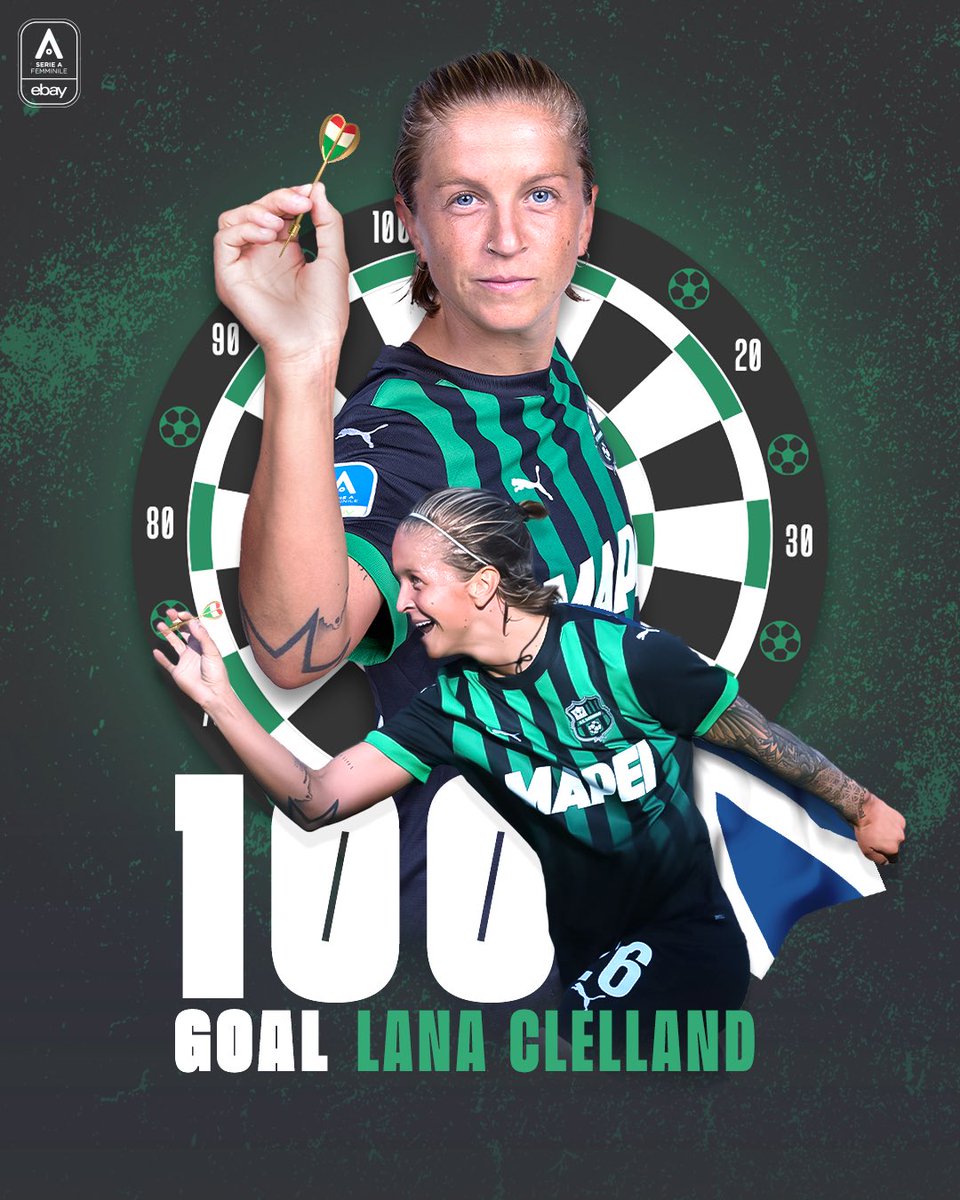 𝐋𝐚𝐧𝐚 𝐂𝐥𝐞𝐥𝐥𝐚𝐧𝐝 raggiunge quota 100 gol in Serie A Femminile eBay 🎯🔥

<a href="/LanaClelland/">Lana Clelland</a> ⚫️🟢

#SerieAfemminile eBay 🇮🇹