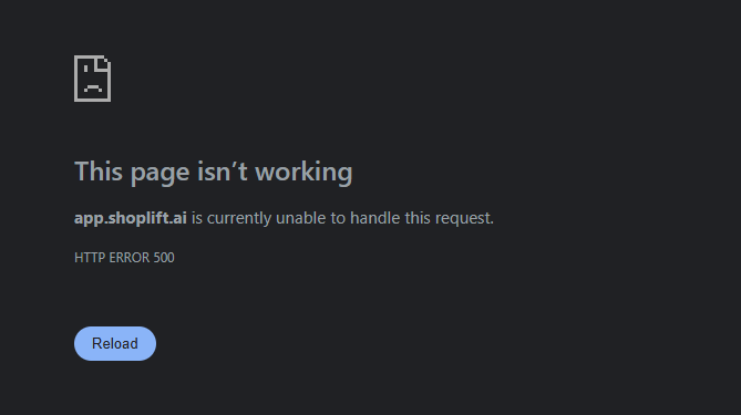 BreezyPixels's tweet photo. @getshoplift Is the app down today? I am getting 500 error https://t.co/RSlTyGF4Xm