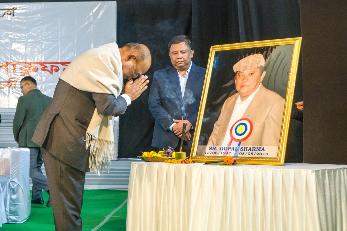 manipur_cmo's tweet photo. HON'BLE CM N BIREN SINGH ATTENDS "POKNAPHAM" GOLDEN JUBILEE CELEBRATION

"The State is passing through a struggle to achieve certain goals or reach a destiny", Hon'ble CM N Biren Singh said today seeking cooperation and support of the people.

Speaking at the Golden Jubilee Celebration of POKNAPHAM at the J.N. Manipur Dance Academy this morning, Hon'ble CM said the goal is to leave a safe and sound Manipur for the present and future generations with their own identity and dignity. The State is in a struggle towards achieving this goal, he explained.
It is right to criticize or denounce the goals if they are wrong, otherwise people should support and cooperate with the government, Hon'ble CM asserted. 
During a struggle we will face certain difficulties, but let us not turn back on our goal, Hon'ble CM said appealing for cooperation and support of the people.
Hon'ble CM further spoke on issues like regulation of Free Movement Regime, biometric recordings, demographic imbalance, border fencing etc.
Hon'ble CM continued that the positive changes that the government has brought in the State under his leadership were all reflections of his editorials from during his time as an editor. He had already reflected in his editorials that the Jiribam Road would be the alternative lifeline, Hon'ble CM highlighted.
Hon'ble CM also reflected on the impact of drug menace on the society and said that he had started his campaigning against drug since he was an editor. He continued that during his time as journalist he along with a few were quite embarrassed by all the negative reports in national and regional media concerning drugs and its impact on Manipur.
Hon'ble CM also recounted a few occasions from during his own days as a working journalist of the State and how the present All Manipur Working Journalists Union came into being.

At the same time, senior staff of POKNAPHAM were felicitated as part of the celebration.
The golden jubilee celebration was also attended by Minister IPR Dr. Sapam Ranjan Singh, MLA K Ibomcha Singh, Sahitya Academy Awardee and Advisor POKNAPHAM Shri Yumlembam Ibomcha Singh, Editor POKNAPHAM Shri Robindro Sharma, staff, columnists of the daily, well-wishers among others.