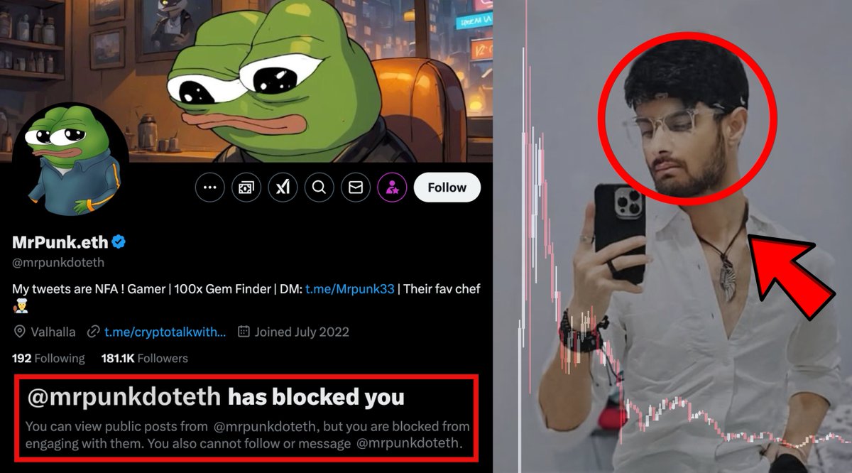 Remember this face, this is <a href="/mrpunkdoteth/">Mrpunk.eth</a>

He scammed 20,000 people and stole over $10 MILLIONS

He already blocked me in Twitter for disclosing his RUGPULL

Here is what happened and how the community DOXXED him👇🧵