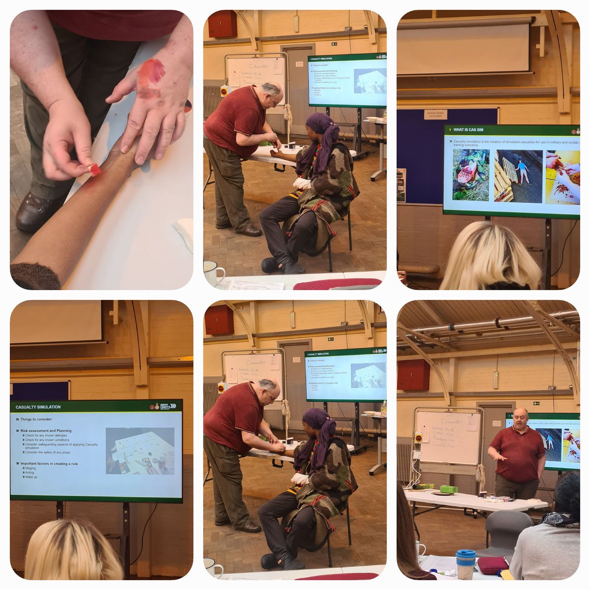 CFHMLD's tweet image. The sessions this afternoon have been centered around scenario's and competitions.

Getting out the make up caused abit of a frenzy!

@ArmyCadetsHoW @GLSESSFATO @OC_13Coy @WestAcf @YOULondon1 @GLRFCA @ACF_NELondon @Cadets_london 

#RealisticTraining
#LifeSaving
#EmergencySkills