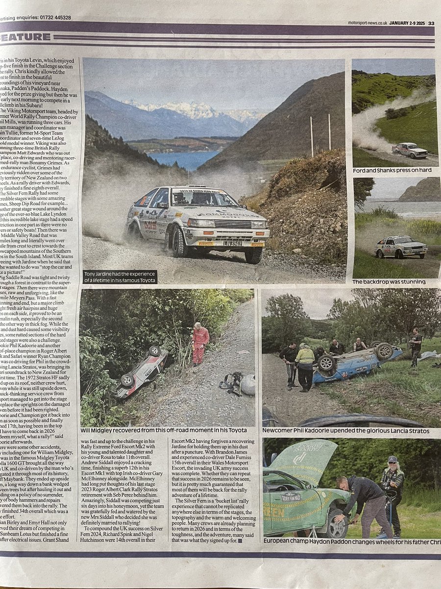 tony_jardine's tweet photo. Was busy writing various stories #SilverFernRally on way back. Great pics #GeoffRidder #PeterWhitten @MNmotorsport gave us 4 page spread! Big thx. @nickygrist https://t.co/IQxXJibAr6