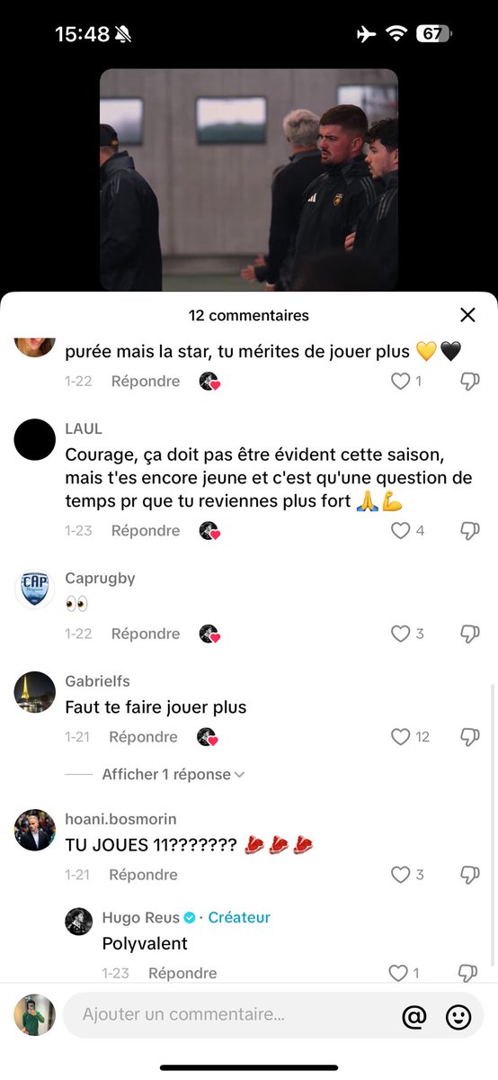 je crois que le souhait de Hugo Reus est clair.

Jouez + ou partir en pro d2.