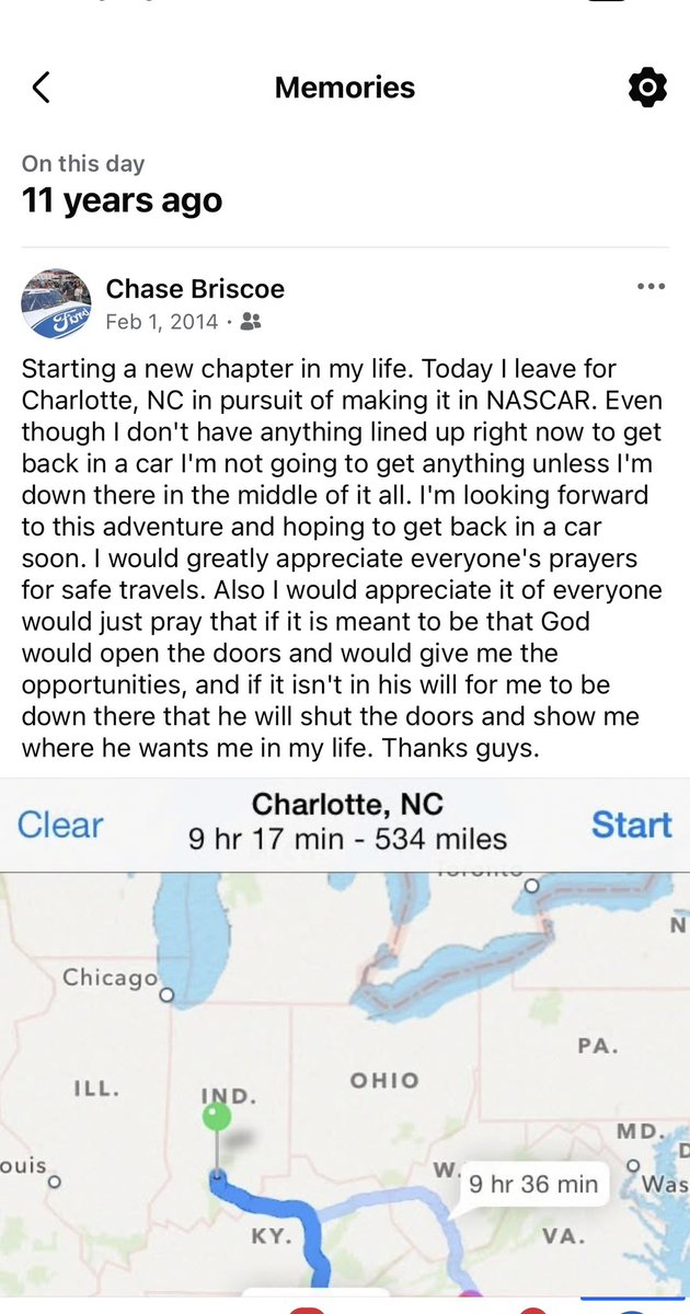 11 years ago today, kinda fitting that the new <a href="/NASCAR/">NASCAR</a> season starts today. Never in a million years did I think when I moved down that day that 11 years later I’d be starting my 5th cup season and driving for <a href="/JoeGibbsRacing/">Joe Gibbs Racing</a>.