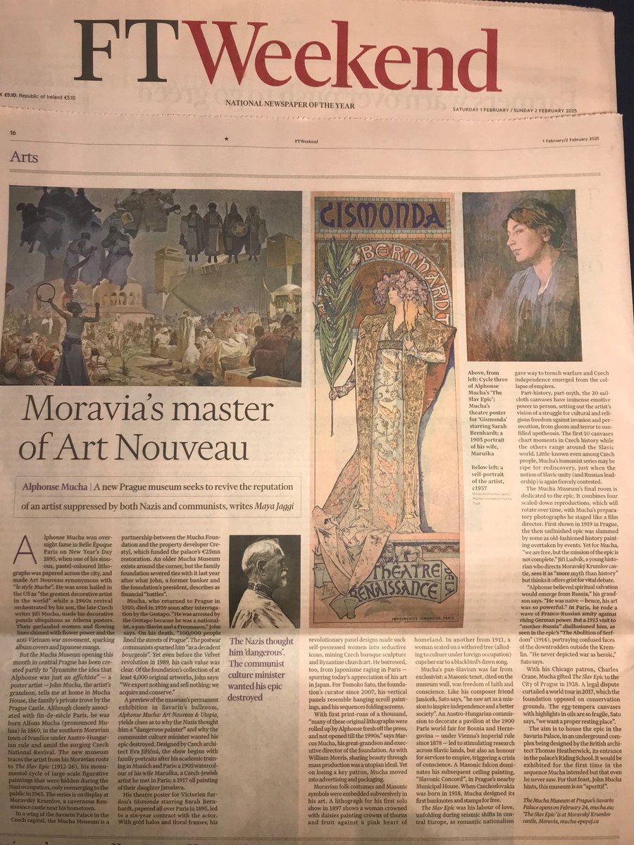 Maya Jaggi (@mayajaggi) on Twitter photo My <a href="/ftweekend/">FT Weekend</a> Arts preview of #Prague’s new Mucha Museum at Savarin Palace, opening 24 Feb 2025 to ‘dynamite the idea that #AlphonseMucha was just a poster artist,’ his grandson tells me: ft.com/content/6b9430… <a href="/AlphonseMucha/">Mucha Foundation</a> #ArtNouveau #TheSlavEpic #CzechRepublic #Moravia My <a href="/ftweekend/">FT Weekend</a> Arts preview of #Prague’s new Mucha Museum at Savarin Palace, opening 24 Feb 2025 to ‘dynamite the idea that #AlphonseMucha was just a poster artist,’ his grandson tells me: ft.com/content/6b9430… <a href="/AlphonseMucha/">Mucha Foundation</a> #ArtNouveau #TheSlavEpic #CzechRepublic #Moravia