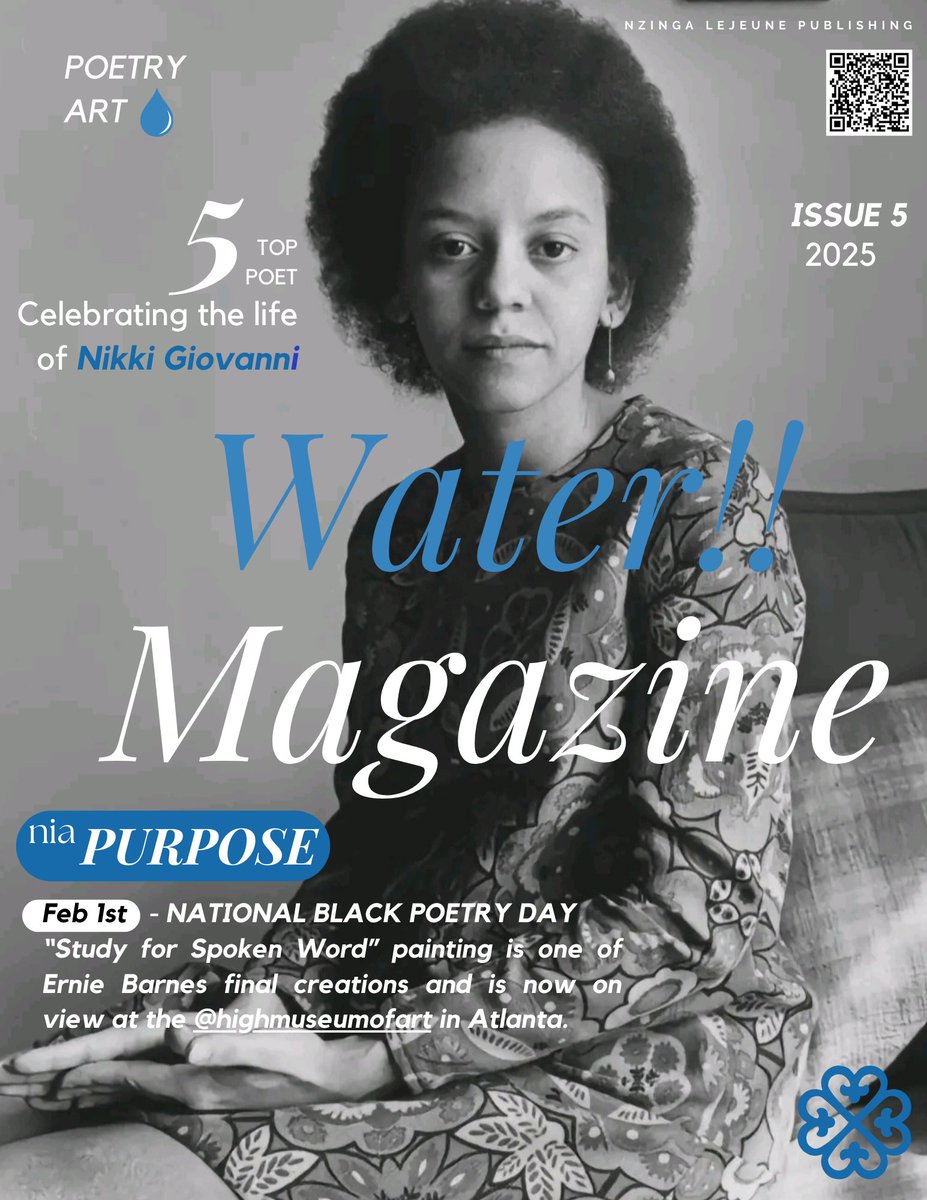 nzingalejeune's tweet photo. 💧Water!! MAGAZINE issue 5
is now available to read! 🤗
#RestinPoetry #Detroit #313 #NikkiGiovanni #Poetry #BlackPoetsMatter
#BlackHistoryMonth #NationalBlackPoetryDay
FREE digital magazine...Visit link ❄️
https://t.co/HzRB1JhKY3 https://t.co/QznI7kjV3p