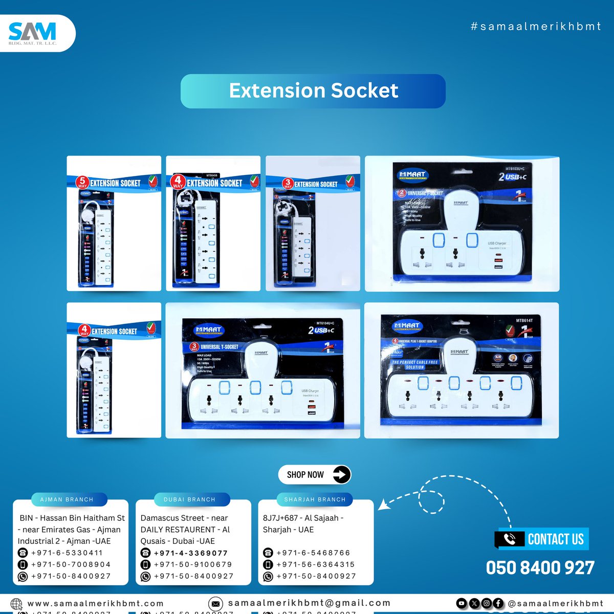 samaalmerikhbmt's tweet image. Get your power needs sorted with our Extension Socket – Visit us today! #extensionsocket #powerup #shopnow #electricalsolutions