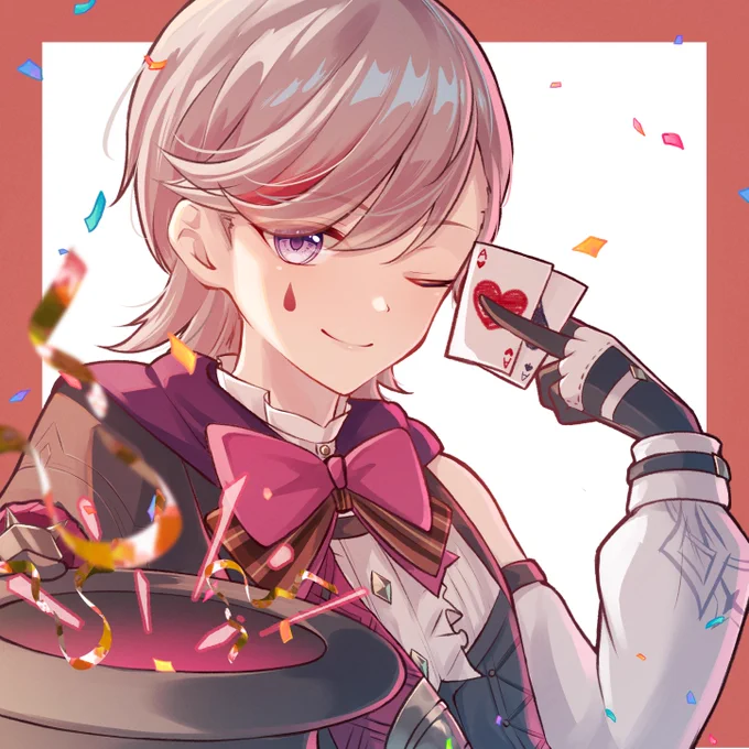 『僕の誕生日を覚えていてくれたんだね。 君に会えて嬉しいよ、ありがとう。 そうだ、君にお礼のサプライズをあげよう! ...瞬きしちゃダメだからね。』 リネおめでとう! #リネ生誕祭2025 #GenshinImpact #Lyney