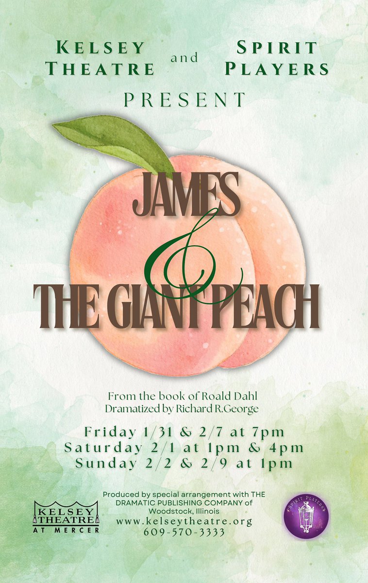 Performances are at 1pm and 4pm today for James &amp; the Giant Peach | Presented by Spirit Players

kelseytheatre.org for ticket links and more information