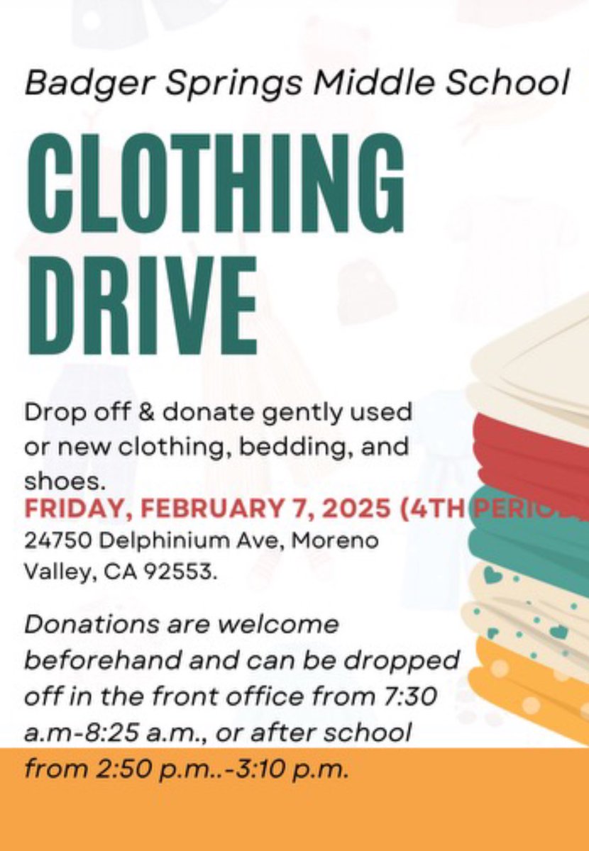Clothing Drive at BSMS thru Feb 7!