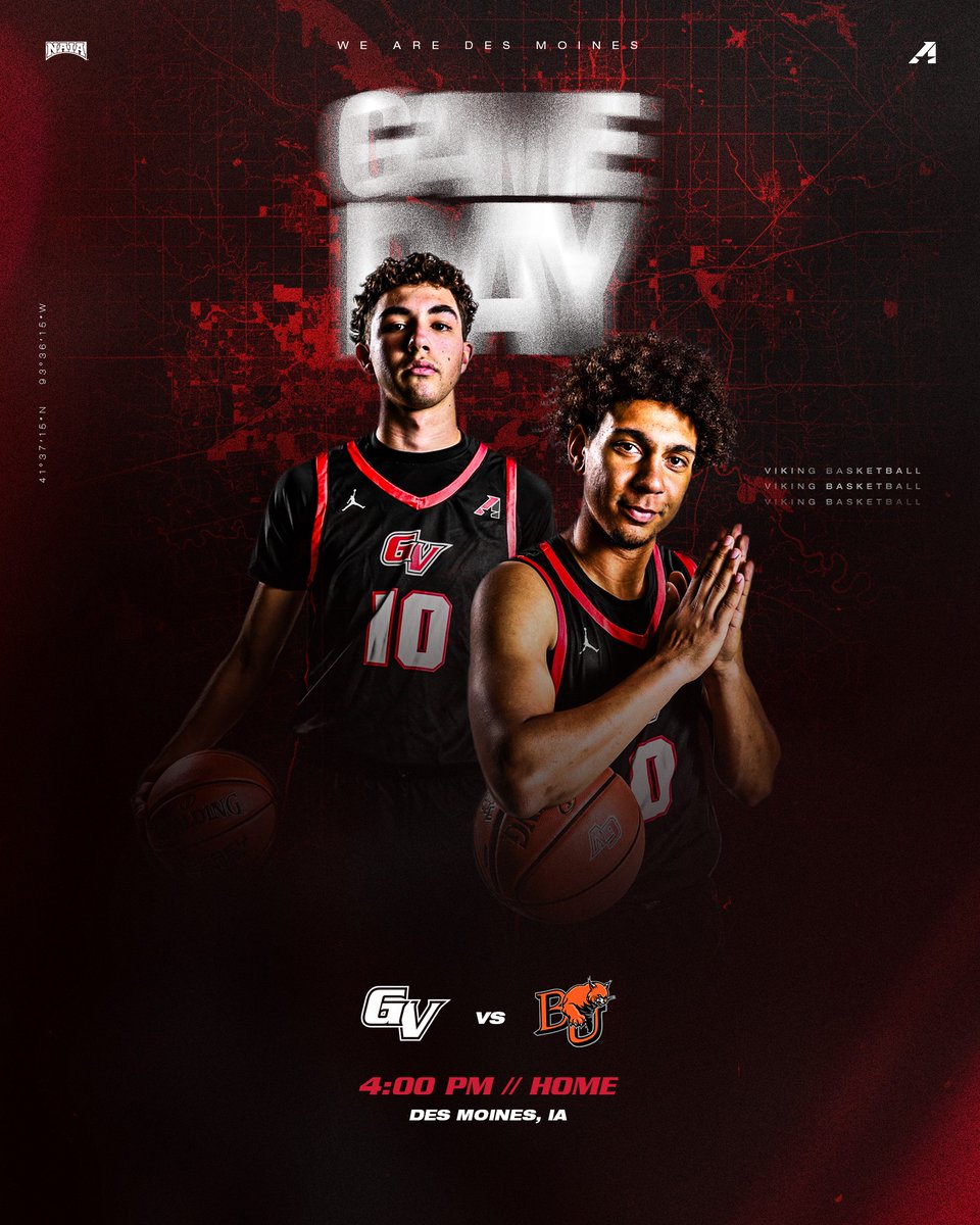 Viking Athletics (@vikingathletics) on Twitter photo M🏀 | #GAMEDAY | <a href="/GVVikingMBB/">Grand View Men's Basketball</a>
🆚 Baker University
📍 Des Moines, IA
⏰ 4:00 PM
📈 ow.ly/uhiy50URfLl
📹 ow.ly/EZZ050URfLm
🎟️ ow.ly/GRVt50URfLk
#WEAREDSM M🏀 | #GAMEDAY | <a href="/GVVikingMBB/">Grand View Men's Basketball</a>
🆚 Baker University
📍 Des Moines, IA
⏰ 4:00 PM
📈 ow.ly/uhiy50URfLl
📹 ow.ly/EZZ050URfLm
🎟️ ow.ly/GRVt50URfLk
#WEAREDSM