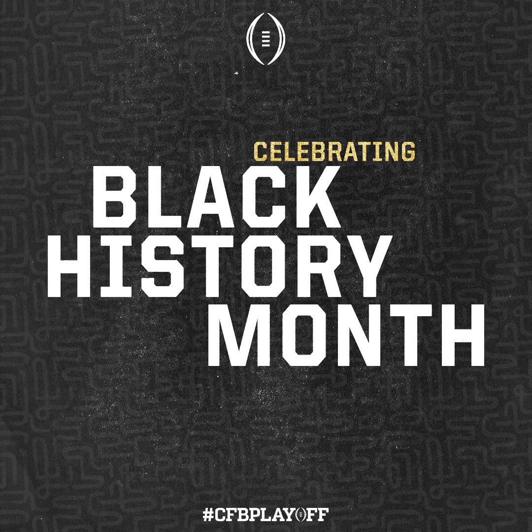 CFBPlayoff's tweet photo. Throughout February, join us as we celebrate Black excellence, honoring those who have blazed trails in college football and who continue to uplift and shape our future.

#CFBPlayoff #BlackHistoryMonth https://t.co/yxo2ucUQK4