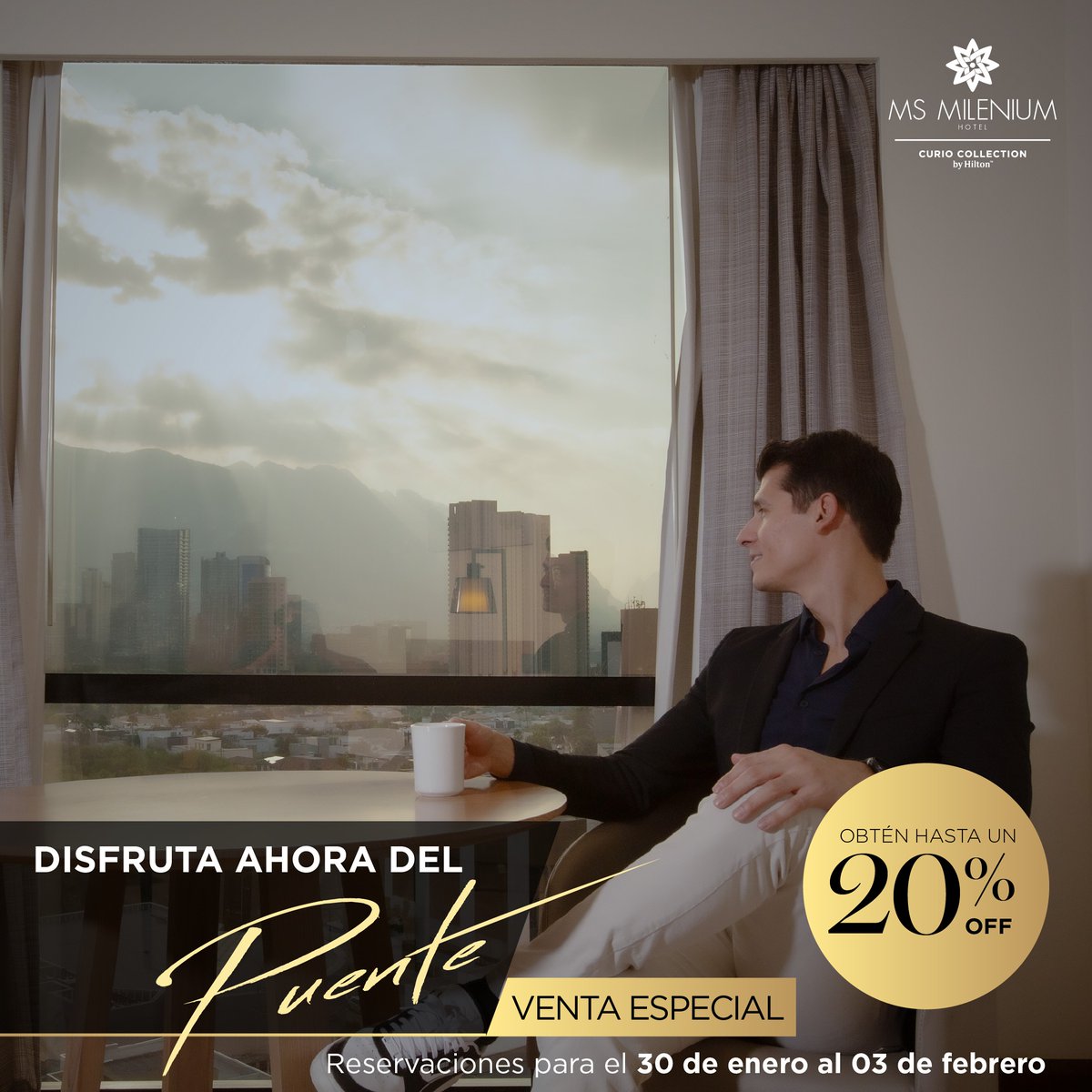ms_milenium's tweet image. 🏨✨ Escápate a Monterrey este #PuenteDeConstitución ✨🏨

Aprovecha 20% de descuento en Hotel MS Milenium.
📅 Reserva del 28 de enero al 3 de febrero
📞 Info: 81 8368 6000 (código &quot;puente&quot;).

¡No te lo pierdas!

#MSMilenium #FinDeSemanaLargo #EscapadaPerfecta