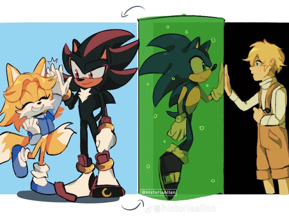 yourmaleamyrose's tweet photo. “Adios, Sonic The Hedgehog”…..
Everything’s just….perfect….
And I really feel more sad for Sonic in this case than the original Shadow’s story…Miles was really something else…😭 #SonicAU #sonicfanart #sonic #milestails #MariaRobotnik #shadow https://t.co/ijhVK3HJjm