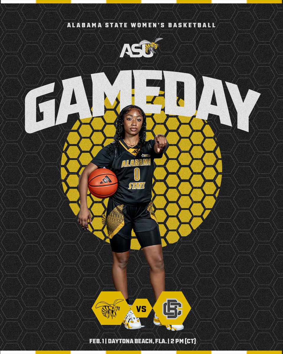 It's Alabama State Women's Basketball Game Day ❗

Bama State at Bethune-Cookman

📍 | Daytona Beach, Fla.
🕔 | 2 p.m. (CT)
📺 | loom.ly/YFtX-hE
📊 | loom.ly/Z0JgQN8

#SWARMAS1