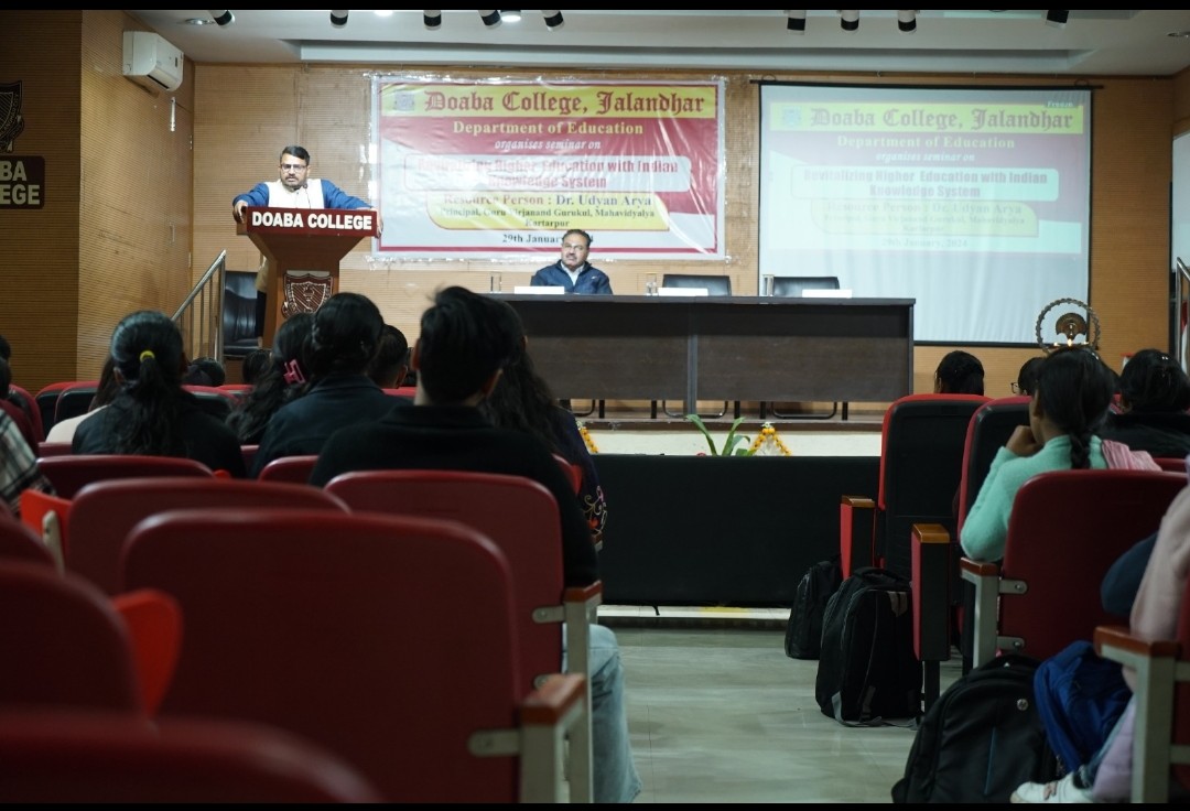 dcj_official's tweet image. Department of Education, Doaba College, Jalandhar organized a seminar on the theme “Revitalizing Higher Education with Indian Knowledge System” on 29.01.2025. 
#IndianKnowledgeSystem #indianknowledge #bhartiyagyanparampara #DoabaCollegeJalandhar
#PrincipalPardeepBhandari