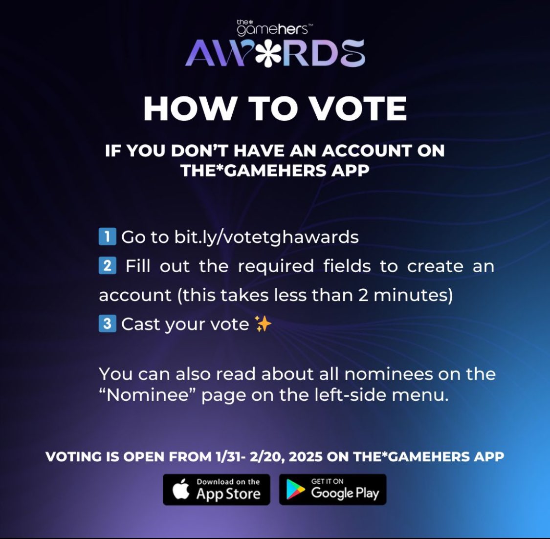 Julie Mavrogeorge ⚡️ (@jdogmav) on Twitter photo There are so many incredible women nominated for the <a href="/thegamehers/">the*gamehers</a> awards.
I am honored to be nominated for two awards, Esports Excellence and InnovatHERS of Gameplay.
I would greatly appreciate your support. Please vote goat all the amazing women in every category! 💙🎮😀 There are so many incredible women nominated for the <a href="/thegamehers/">the*gamehers</a> awards.
I am honored to be nominated for two awards, Esports Excellence and InnovatHERS of Gameplay.
I would greatly appreciate your support. Please vote goat all the amazing women in every category! 💙🎮😀