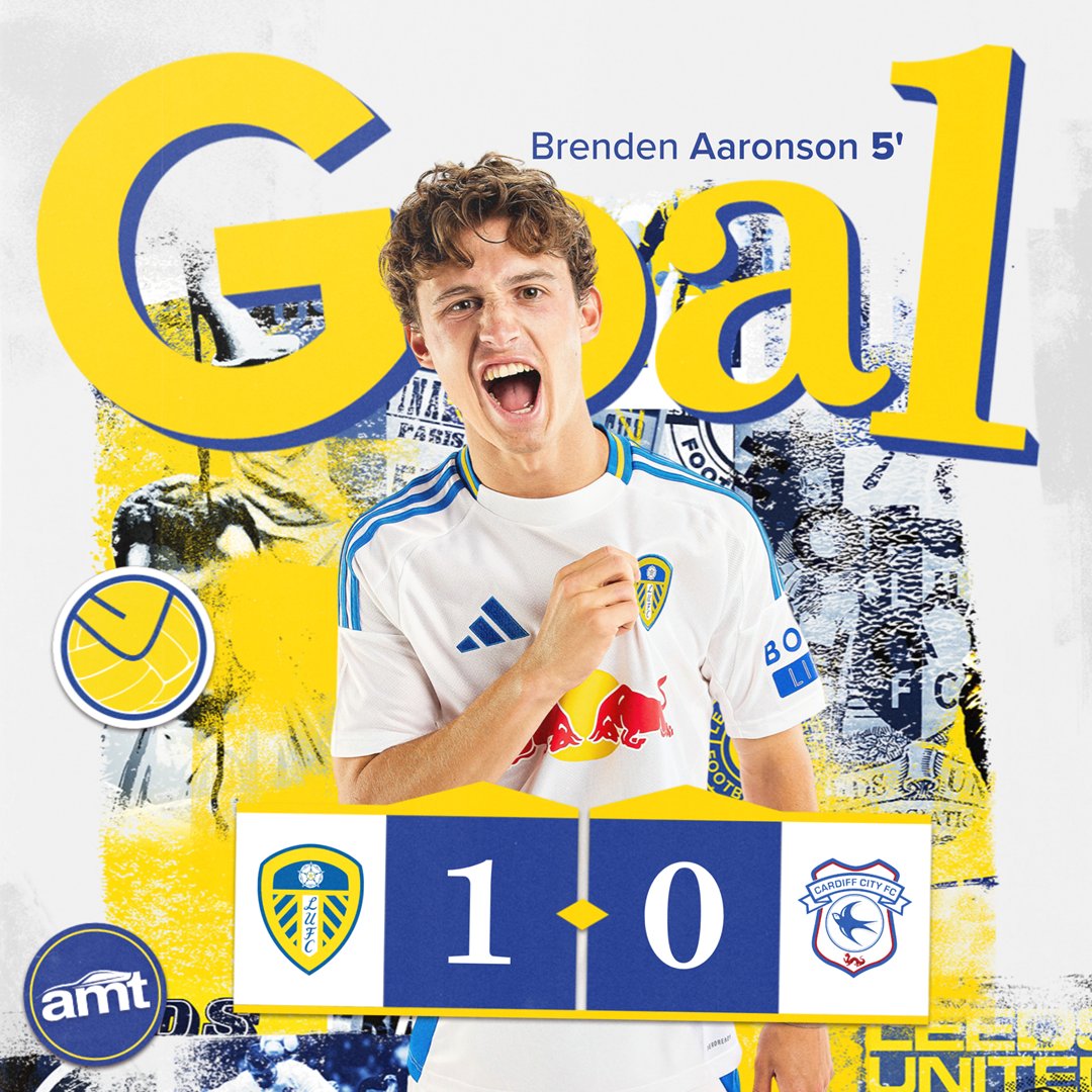 LUFCJapanWhites's tweet photo. ゴーーーーーーール!!!!!!!🤍💛💙
ホームでは3試合連続となる早い時間帯での先制弾!
ピルーのスルーパスにDJが抜け出し、GKを交わしてゴール前へパスを送り、最後はアーロンソンが流し込んだ!!!
5分
⚪リーズ 1-0 カーディフ🔵
#LUFC #LEECAR https://t.co/kGiqY0O5Cx