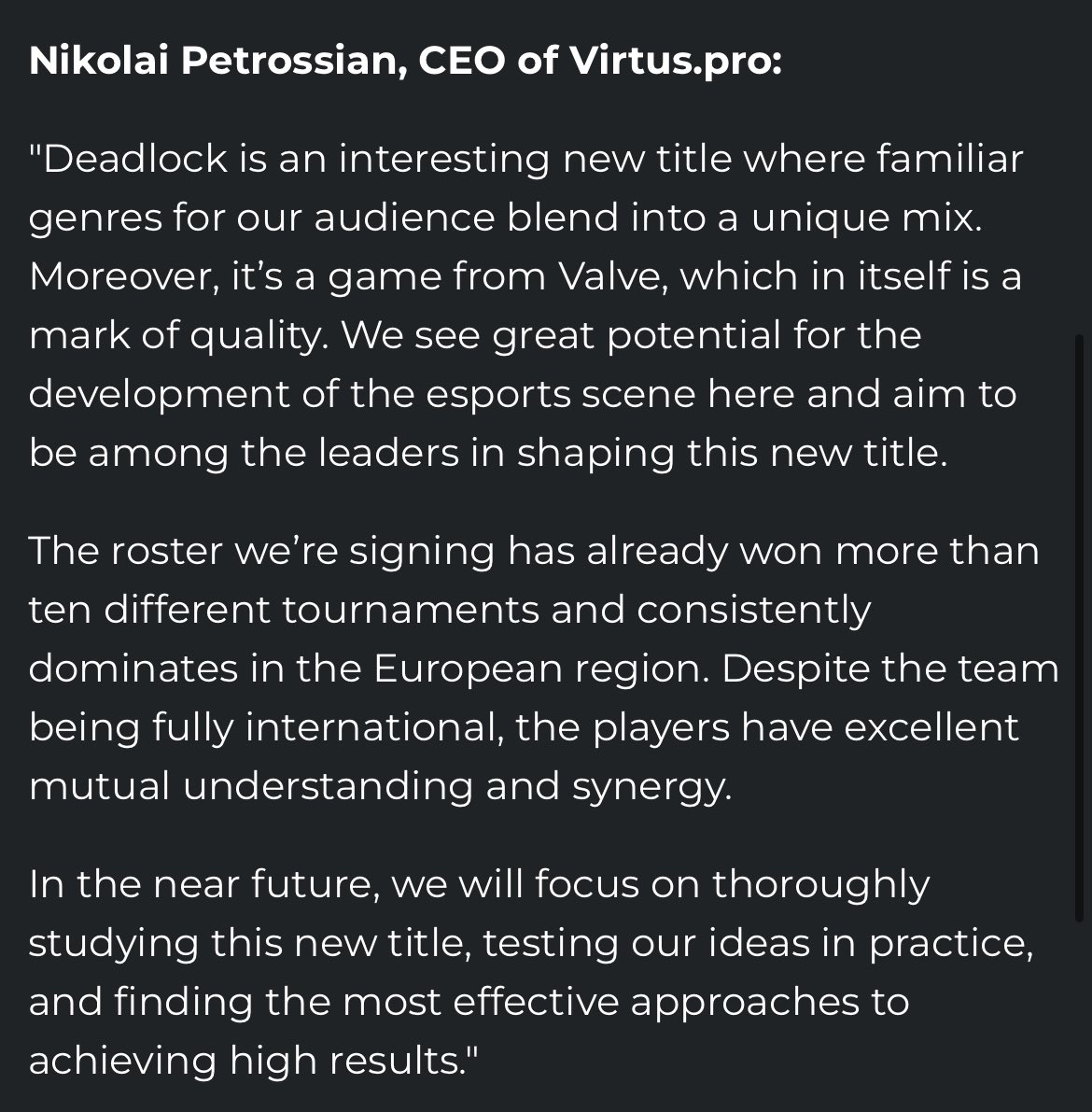 “We see great potential for the development of the esports scene and aim to be among the leaders in shaping this new title”

Virtus Pro has signed the Buff Enjoyers roster 🔥