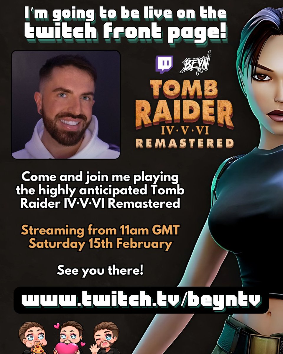 Mark your calendars! So excited for this amazing opportunity 🥰 twitch.tv/beyntv ✨ <a href="/tombraider/">Tomb Raider</a> <a href="/AspyrMedia/">Aspyr</a> <a href="/TwitchUKI/">Twitch UK & Ireland</a>
