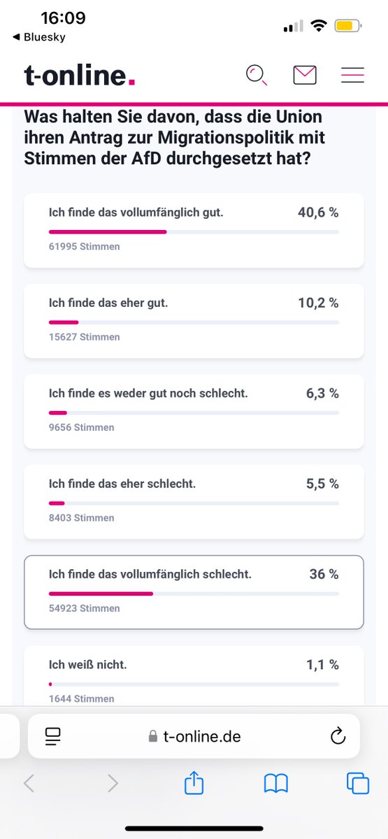 Es gibt eine Umfrage, die Zulauf bräuchte:

t-online.de/nachrichten/de…