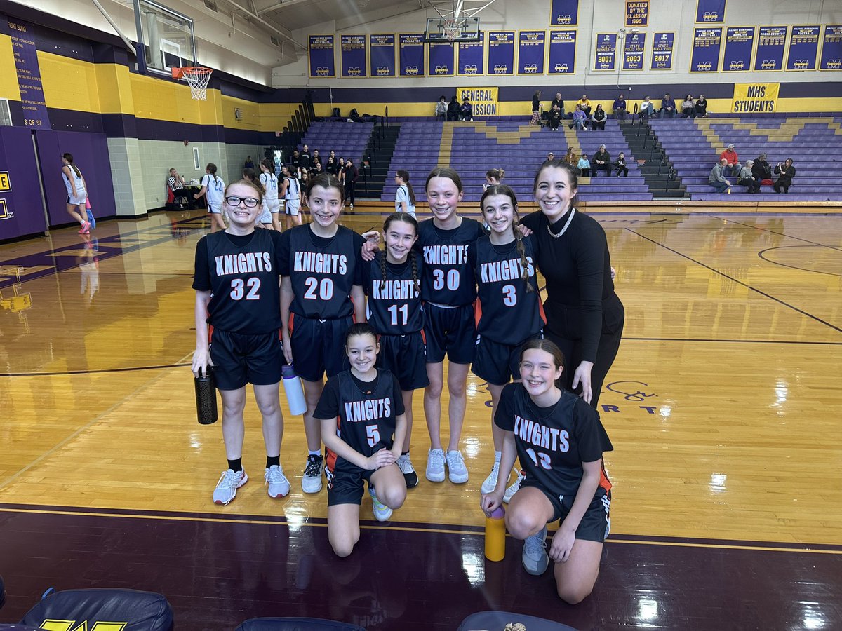 Way to go 7th Grade Girls Basketball Team! First round league Tourney winners! Beat Lake 18-12. Advance to play Wednesday! Go Knights! That was such a fun game to watch.