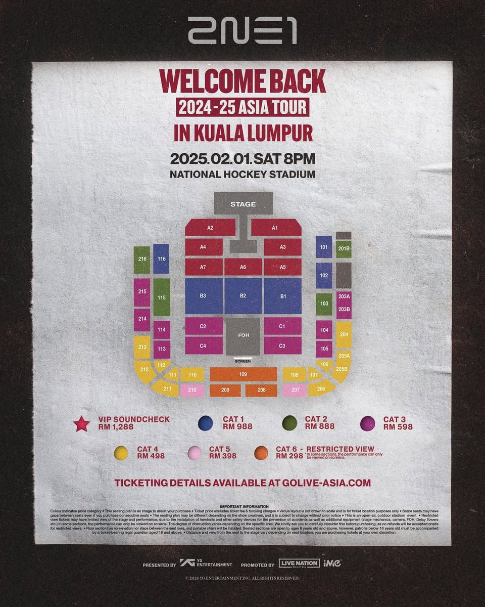 urjoblessfan's tweet photo. Concert - 2NE1 WELCOME BACK in KUALA LUMPUR 
Year - 2025
Organizer -  Livenation
Zone - Cat 4 section 211 row H

Credit @hassyoung https://t.co/HPVeaQbQuM