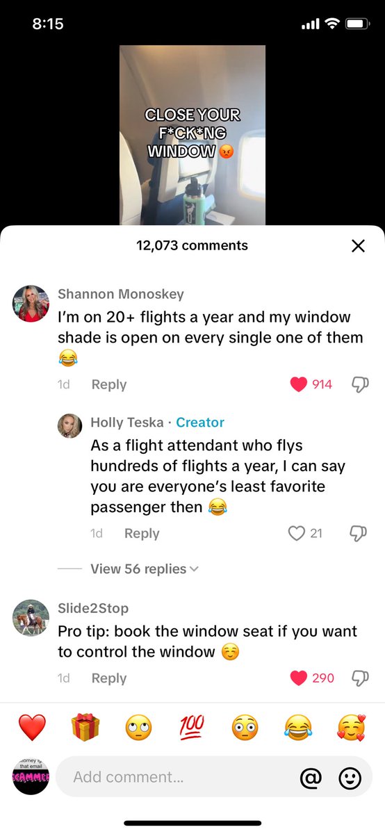 atxparent's tweet photo. @united your employee Holly Teska says attendants dislike when paying passengers to have their window shade open. Maybe they shouldn’t record &amp; post customers https://t.co/eb70x4LbeY