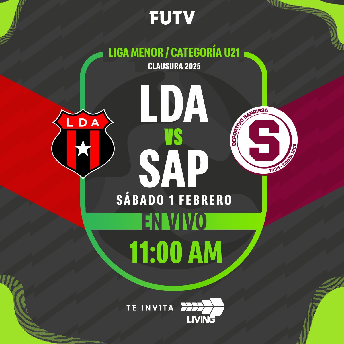 🏆 | Liga Menor / U-21⁣⁣⁣⁣
🆚 | Alajuelense vs Saprissa
⏰ | 11:00 am⁣⁣⁣⁣
📺 | FUTV⁣⁣⁣⁣
⁣⁣⁣⁣
🔗 futvcr.com