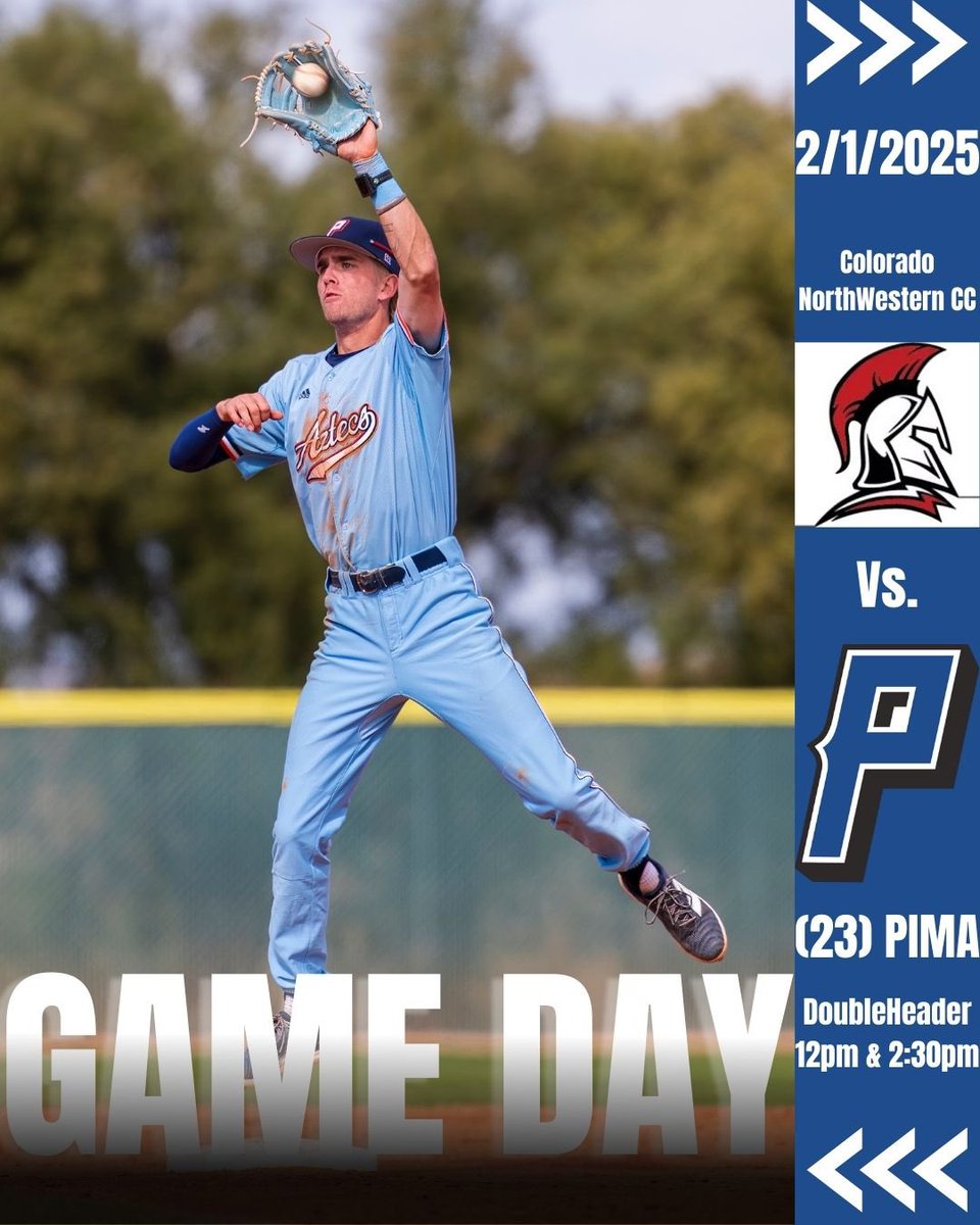 GAMEDAY!!! (23) Aztecs <a href="/BaseballPima/">Pima Baseball</a> (8-0) is back at the West Campus Aztec Field for two more against Colorado Northwestern CC. First game is at 12:00pm.

Live stream w/ <a href="/sirk_ryan/">Ryan Sirk</a> on the call:

Game 1: youtube.com/live/QRhX3Az4g…

Game 2: youtube.com/live/l8xunr8xT…

#AztecTOUGH
