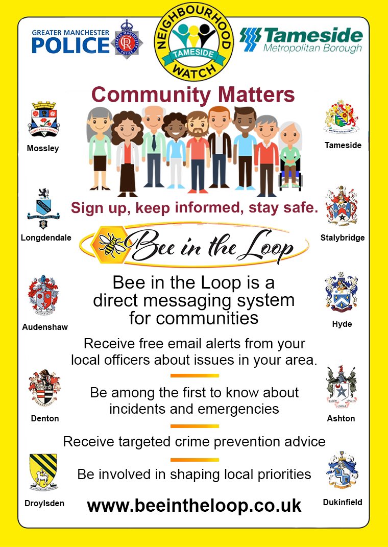 Awareness campaign free to register <a href="/TamesideCouncil/">Tameside Council</a> <a href="/GMPTamesideUK/">Tameside Police (GMP)</a> <a href="/WeAreQuestMedia/">Quest Media Network</a> <a href="/DBGreenSpace/">Dane Bank Green Space</a> <a href="/tamesideradio/">Tameside Radio</a> <a href="/newsintameside/">Tameside Reporter</a> <a href="/active_tameside/">Active Tameside</a> <a href="/WeActTogether/">Action Together</a> #CommunitySafety #neighbours #FriendshipMatters <a href="/TamesideCorr/">Tameside Correspondent</a>