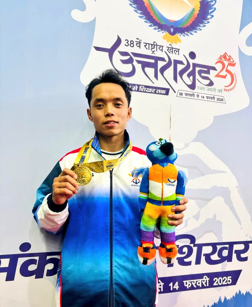 PRODefDehradun's tweet photo. Dominating the #TaoluWushu event at the #NationalGames2025.

A phenomenal performance by #ServicesTeam athletes: 
Sep Suraj Singh Chanquan,
Sgt H Karnjit Sharma, Sgt Shashi Tamang, and JWO Anjul Namdeo, all taking home #GOLD medals in their respective events!🥇

#Wushu
#Champions https://t.co/2IT3gKfHOS
