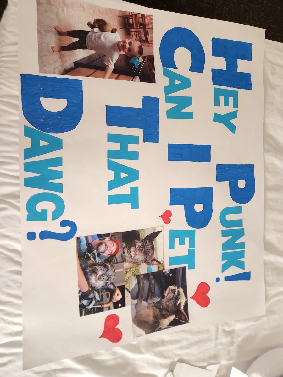 HighImDerek's tweet image. Dear @CMPunk 

Fell in love last year with a gem! I watch horror for her, she watches wrestling for me. She LOVES Larry—had to show you this sign she made for him! See you at the Rumble! 🤘🏻😁