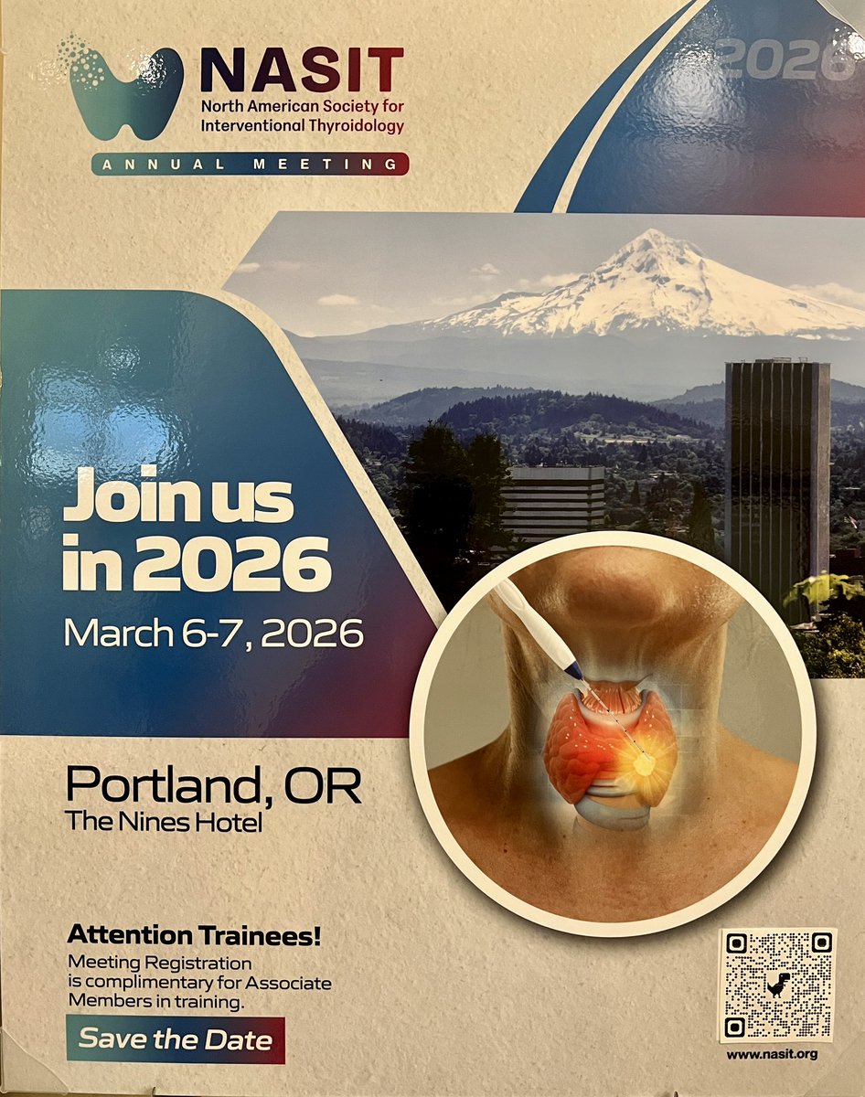 NASIT (@nasitablate) on Twitter photo 🌟 Save the Date! 🌟 Exciting news! The NASIT 2026 Annual Meeting is scheduled for March 5-7, 2026, in Portland, Oregon.  #NASIT2026 #PortlandOR #Thyroid #InterventionalThyroidology  <a href="/AmThyroidAssn/">American Thyroid Association</a> <a href="/TheAAES/">American Association of Endocrine Surgeons</a> <a href="/TheEndoSociety/">Endocrine Society</a> <a href="/RSNA/">RSNA</a> <a href="/SIRspecialists/">Society of Interventional Radiology</a> 🌟 Save the Date! 🌟 Exciting news! The NASIT 2026 Annual Meeting is scheduled for March 5-7, 2026, in Portland, Oregon.  #NASIT2026 #PortlandOR #Thyroid #InterventionalThyroidology  <a href="/AmThyroidAssn/">American Thyroid Association</a> <a href="/TheAAES/">American Association of Endocrine Surgeons</a> <a href="/TheEndoSociety/">Endocrine Society</a> <a href="/RSNA/">RSNA</a> <a href="/SIRspecialists/">Society of Interventional Radiology</a>