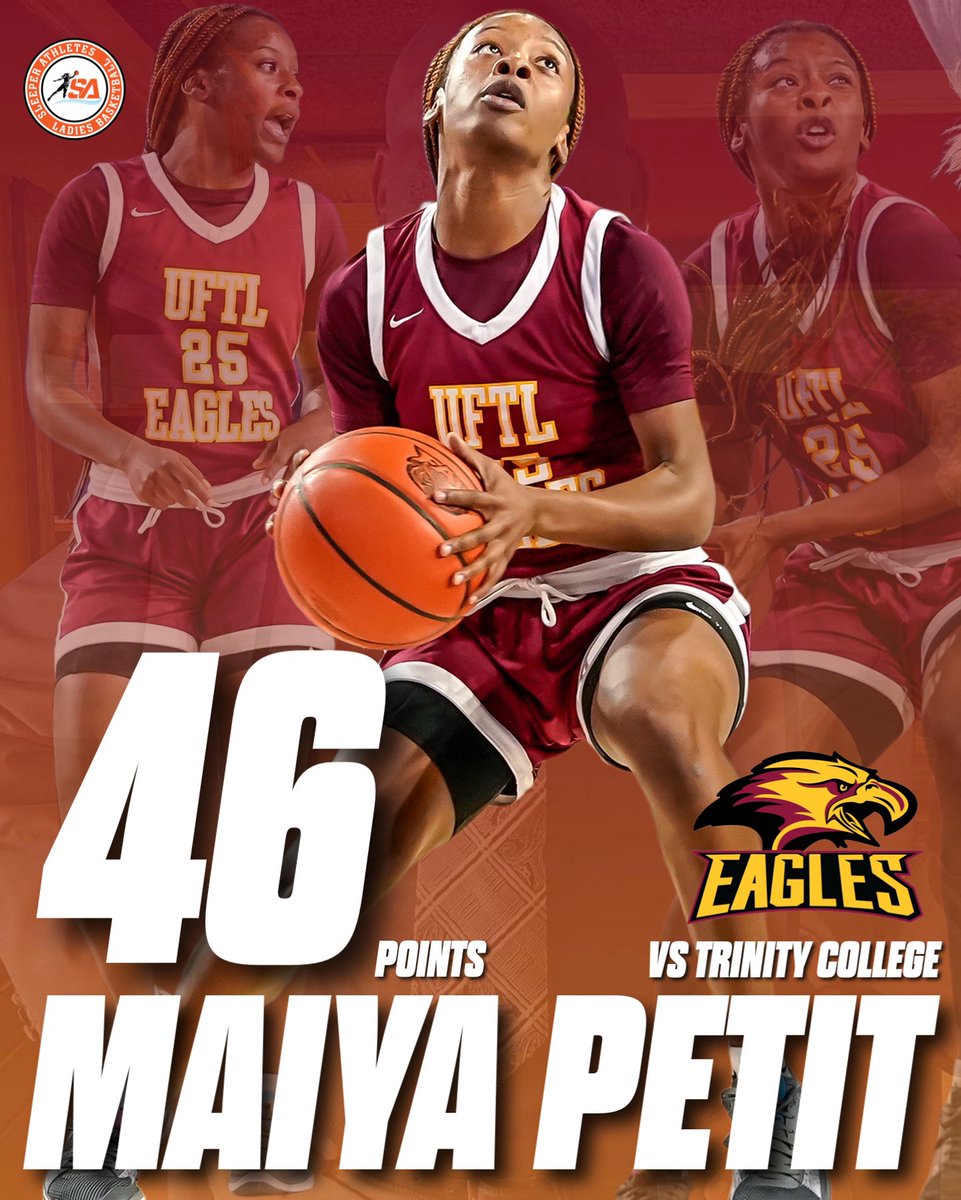 Alberto Jemperrie (@ajemperrie) on Twitter photo Unbelievable performance last night
As Maiya Petit Sophomore Guard scores a record 46 points including 11 rebounds 6 steals 3 assists. 1 block
In a victory over Trinity College
#uftlwomensbasketball
#committedtoexcellence
<a href="/SAthletesLBB/">Sleeper Athletes Ladies Basketball</a>
Isaiah 41-10 Unbelievable performance last night
As Maiya Petit Sophomore Guard scores a record 46 points including 11 rebounds 6 steals 3 assists. 1 block
In a victory over Trinity College
#uftlwomensbasketball
#committedtoexcellence
<a href="/SAthletesLBB/">Sleeper Athletes Ladies Basketball</a>
Isaiah 41-10
