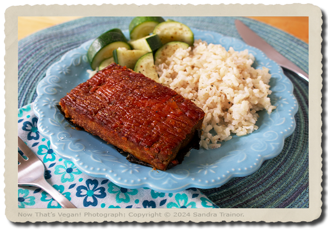This vegan salmon recipe uses tofu with nori for the skin, and a marinade that includes kelp granules. #Vegan #Tofu nowthatsvegan.com/vegan-salmon/