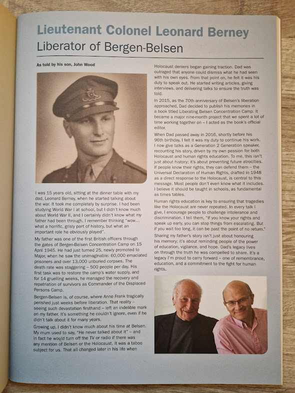 uptone's tweet photo. Dad was given a lovely write-up in the @AnneFrankTrust Annual Lunch brochure, written by @judysilkoff 🙏 The event was attended by Queen Camilla! #HMD80 #annefrank #HMD2025 #BergenBelsen #LeonardBerney #ForABetterFuture #AnneFrankLunch2025 @BelsenBook https://t.co/85jJTIMCv9