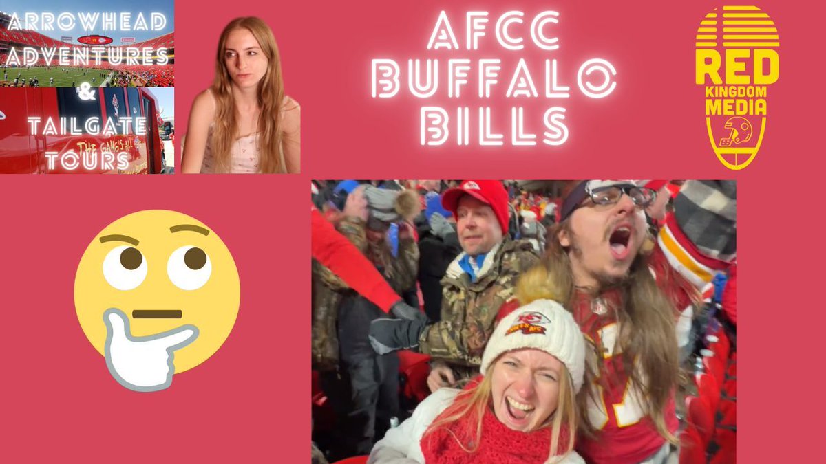 RedKingdomMedia's tweet photo. 🔴 #ArrowheadAdventures & #TailgateTours AFCC Buffalo Bills
🏈 Youtube: https://t.co/3WwfOamIgT
@naturallyshannn
#ChiefsKingdom #RedKingdomMedia #chiefs #kcchiefs #chiefsfootball #kansascitychiefs #aatt #arrowheadlive #chiefconcerns
#redkingdom #nfl #hotc #hbtc #bills https://t.co/nhUfgV9sIl
