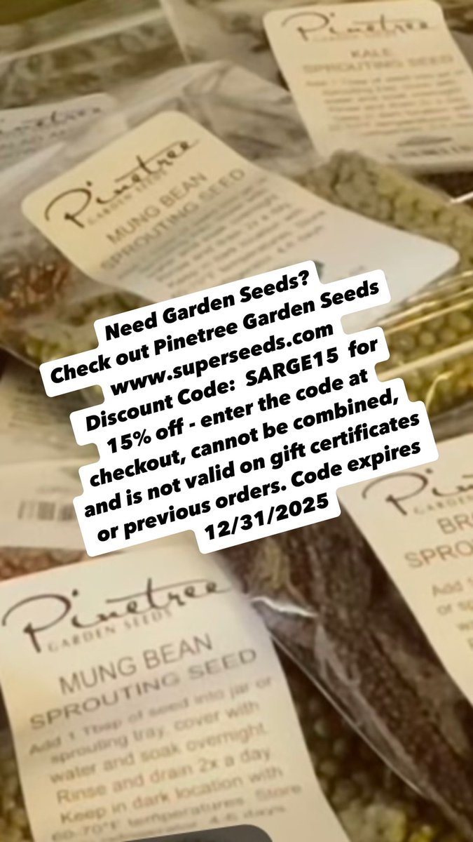 Garden seeds, Gardening, Homesteading Discount Code: SARGE15 for 15% off at superseeds.com